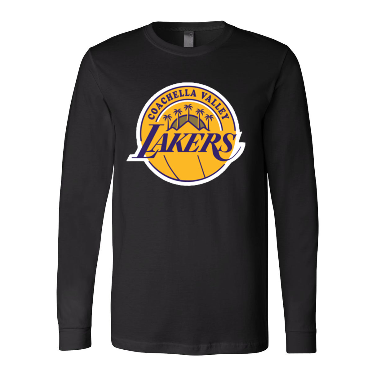 Coachella Valley Lakers Primary Logo Long Sleeve Black Tee