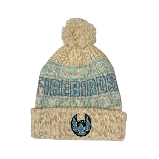 Coachella Valley Firebirds Oatmeal Pom Beanie