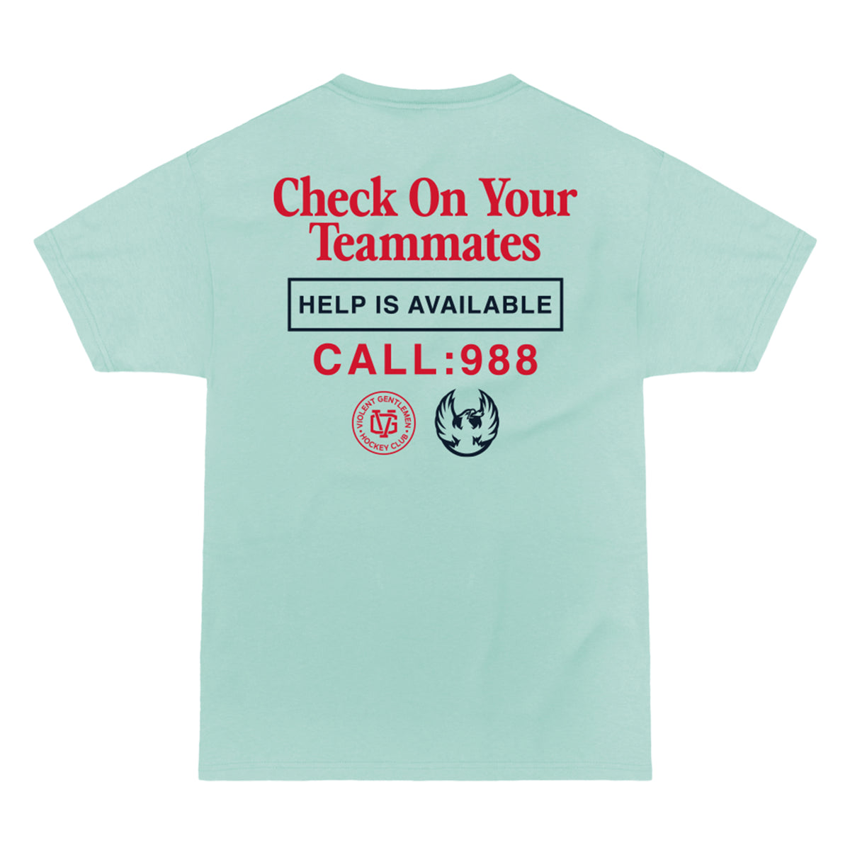 Coachella Valley Firebirds Check Your Teammates Ice Blue Tee
