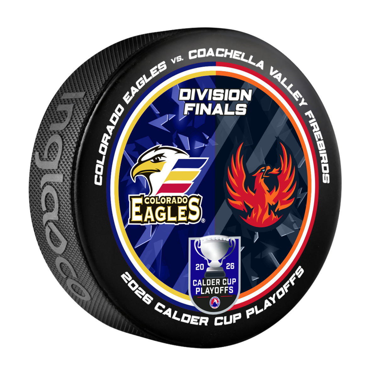 Coachella Valley Firebirds 2026 CVF vs COL Playoffs Matchup Puck
